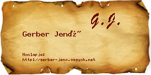 Gerber Jenő névjegykártya